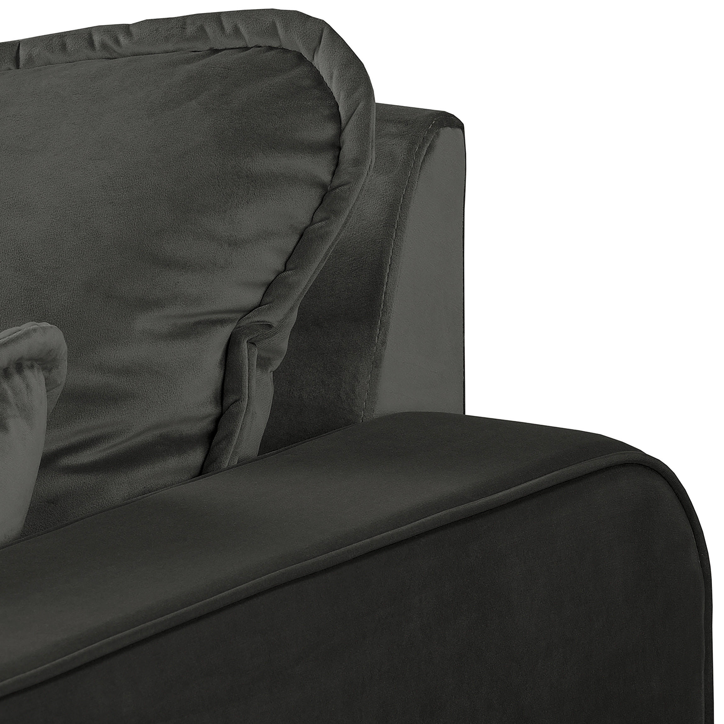 3-SITZER-SOFA in Mikrofaser Dunkelgrau  - Wengefarben/Dunkelgrau, Design, Holz/Textil (193/86/87cm) - Livetastic