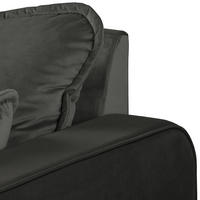 3-SITZER-SOFA in Mikrofaser Dunkelgrau  - Wengefarben/Dunkelgrau, Design, Holz/Textil (193/86/87cm) - Livetastic