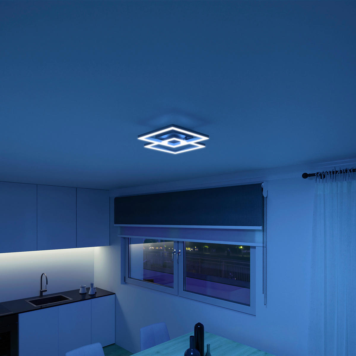 LED-DECKENLEUCHTE  44/7,8/44 cm   - Silberfarben, Design, Metall (44/7,8/44cm) - Tint