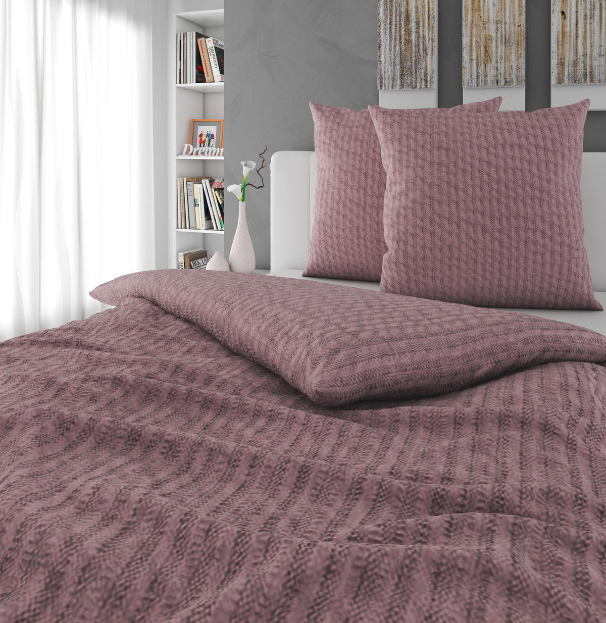 BETTWÄSCHE Seersucker 200/200 cm  - Lila, Textil (200/200cm) - Novel