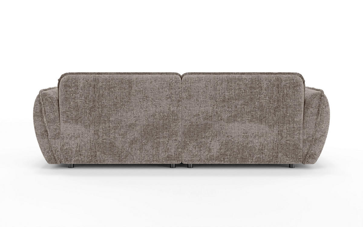 BIGSOFA NELIA Chenille Braun  - Schwarz/Braun, Design, Kunststoff/Textil (252/81/155cm) - P & B