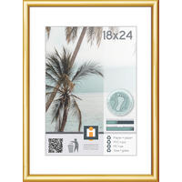 RÁM NA OBRAZY, 1 foto 18 cm x 24 cm - zlatá, Basics, plast/sklo (25,2/19cm)