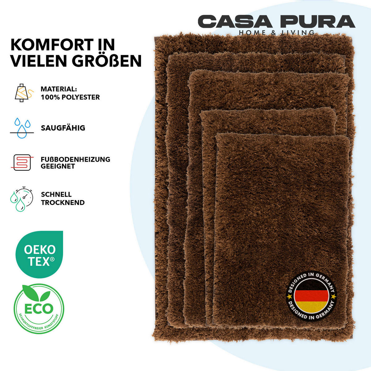 BADEMATTE SKY Braun 50/80 cm  - Braun, Basics, Kunststoff/Textil (50/80cm) - Floordirekt