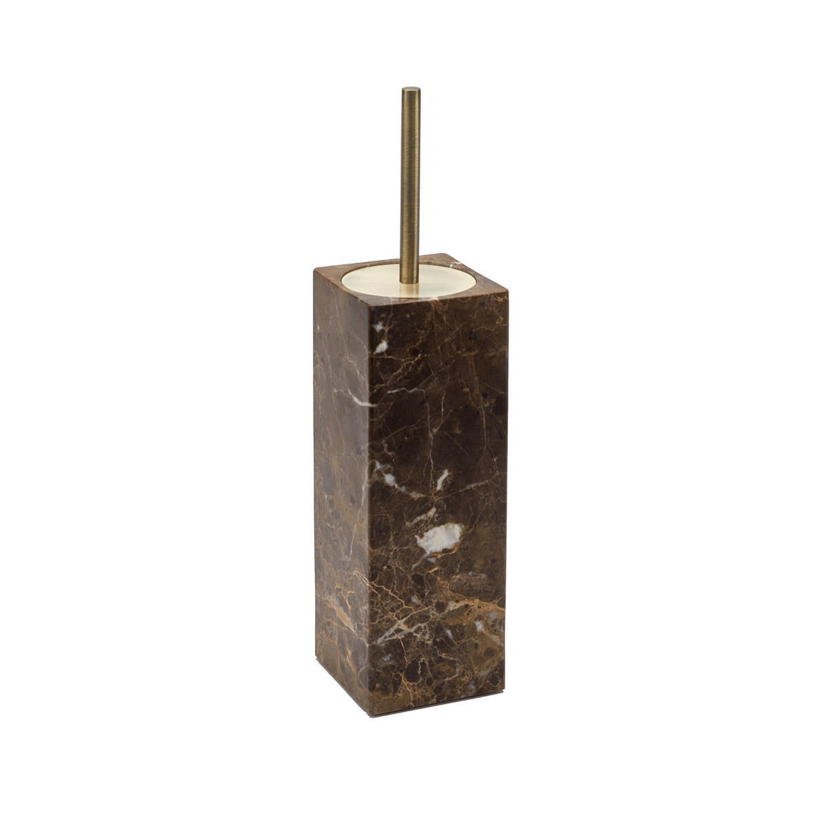 WC-BÜRSTENHALTER - Braun, MODERN, Stein (9,5/9,5/25cm) - Aquanova