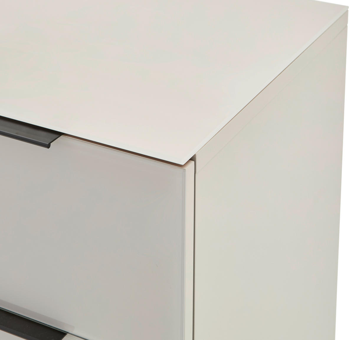 KOMMODE , 45/99,7/42 cm, 4 Schublade(n)  - Kaschmir/Schwarz, Design, Glas/Holzwerkstoff (45/99,7/42cm) - Novel