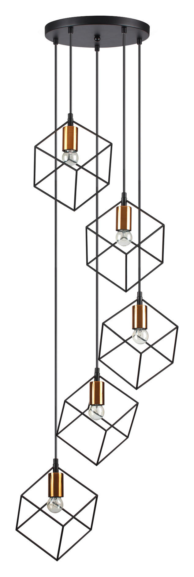 HÄNGELEUCHTE 50/60-245,5 cm  - Messingfarben/Schwarz, Design, Metall (50/60-245,5cm)