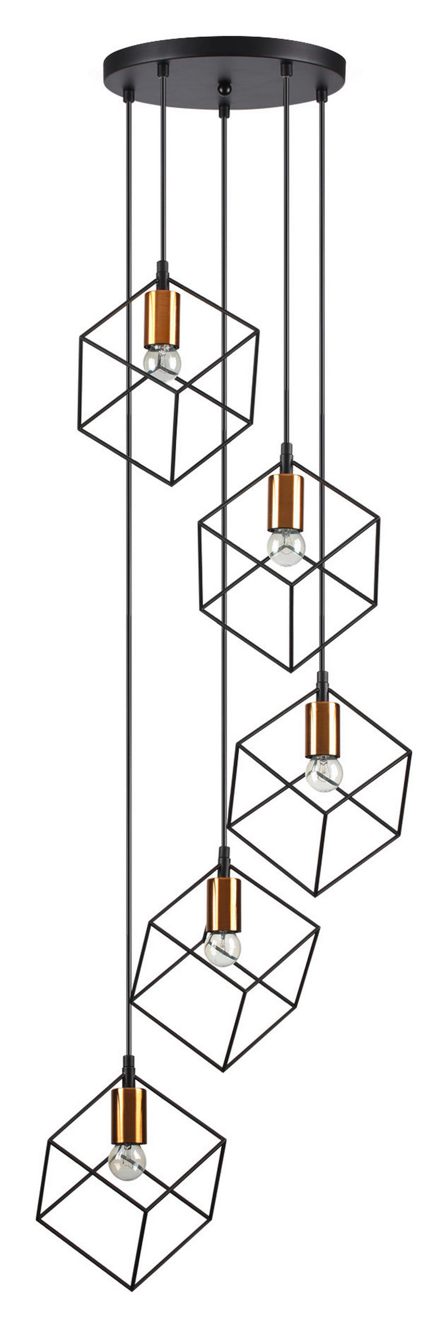 HÄNGELEUCHTE 50/60-245,5 cm  - Messingfarben/Schwarz, Design, Metall (50/60-245,5cm)