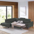 ECKSOFA in Echtleder Grau  - Schwarz/Grau, Design, Leder/Metall (220/270cm) - Novel