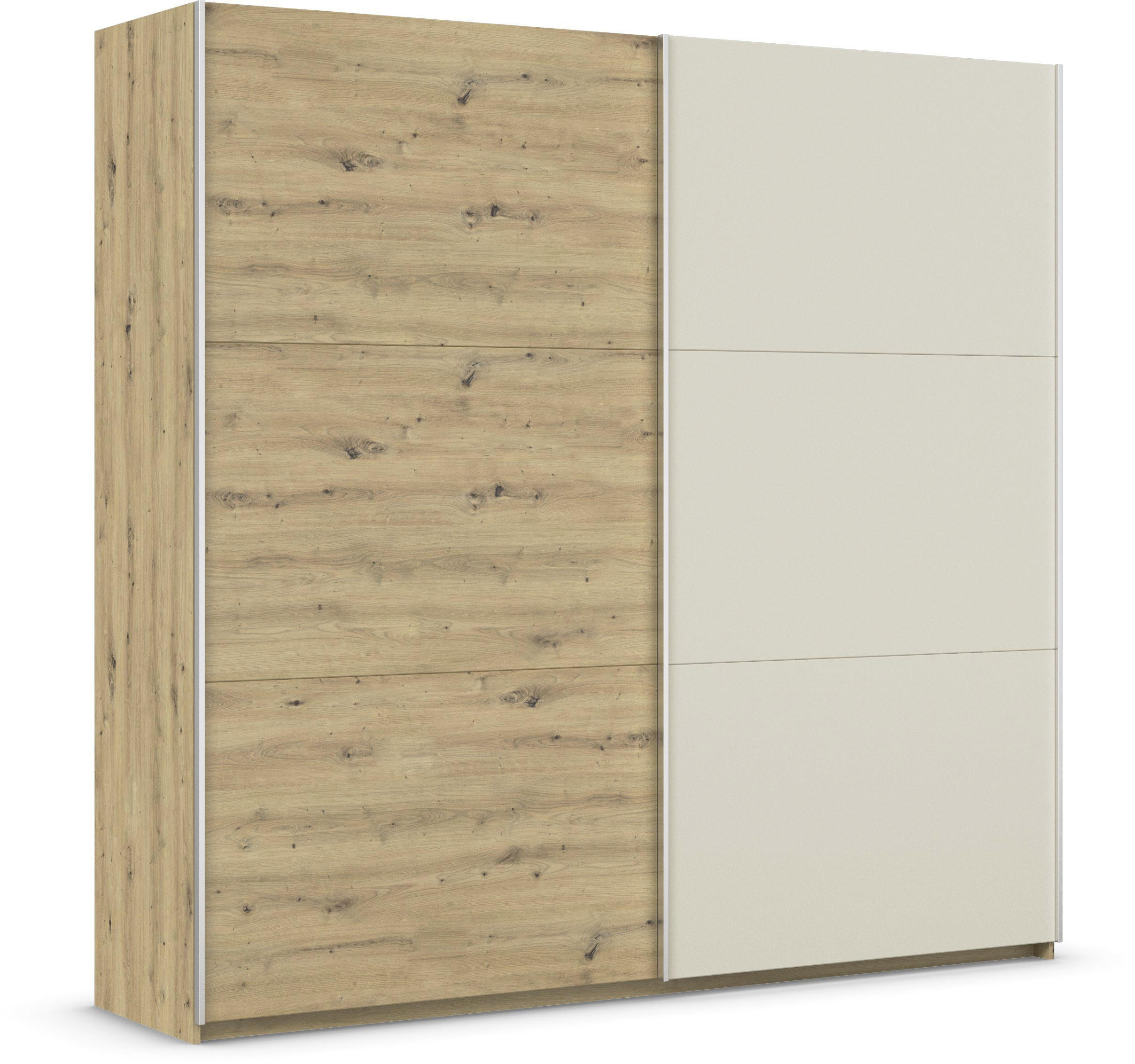 SCHWEBETÜRENSCHRANK 218/210/59 cm 2-türig Champagner, Eiche Artisan  - Champagner/Alufarben, Design, Holzwerkstoff/Metall (218/210/59cm) - Boxxx