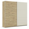 SCHWEBETÜRENSCHRANK 218/210/59 cm 2-türig Champagner, Eiche Artisan  - Champagner/Alufarben, Design, Holzwerkstoff/Metall (218/210/59cm) - Rauch Möbel