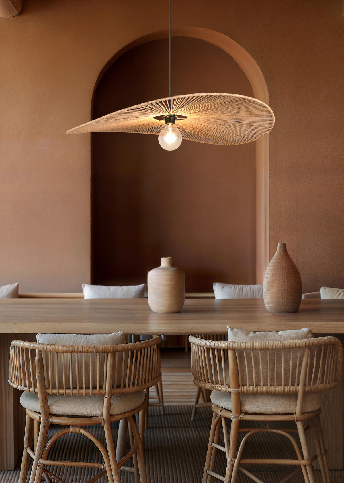 PENDELLEUCHTE 78/150 cm    - Schwarz/Braun, Natur, Papier (78/150cm)