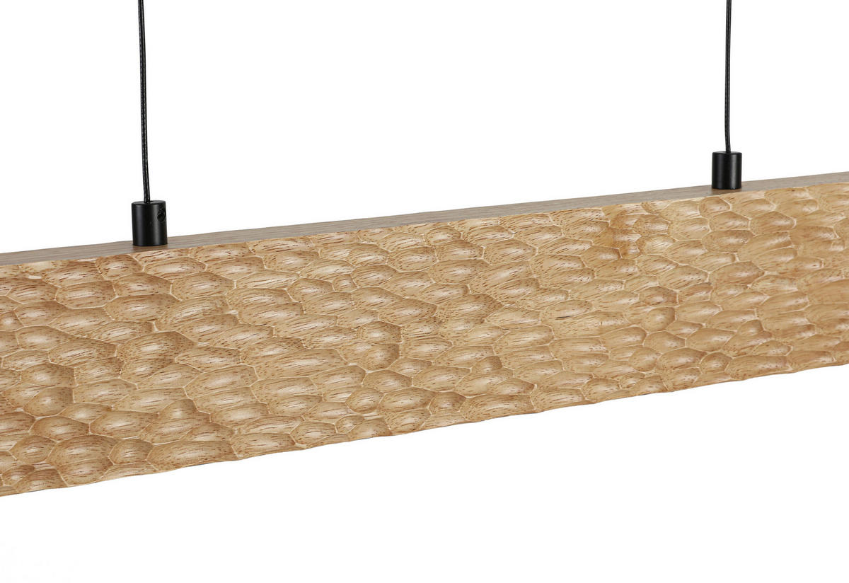 HÄNGELEUCHTE 100/6/120 cm  - Schwarz/Naturfarben, Trend, Holz/Kunststoff (100/6/120cm) - Collett's Monde