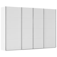 SCHWEBETÜRENSCHRANK 316/223/68 cm 4-türig Weiß  - Chromfarben/Weiß, Design, Holzwerkstoff/Metall (316/223/68cm) - Novel