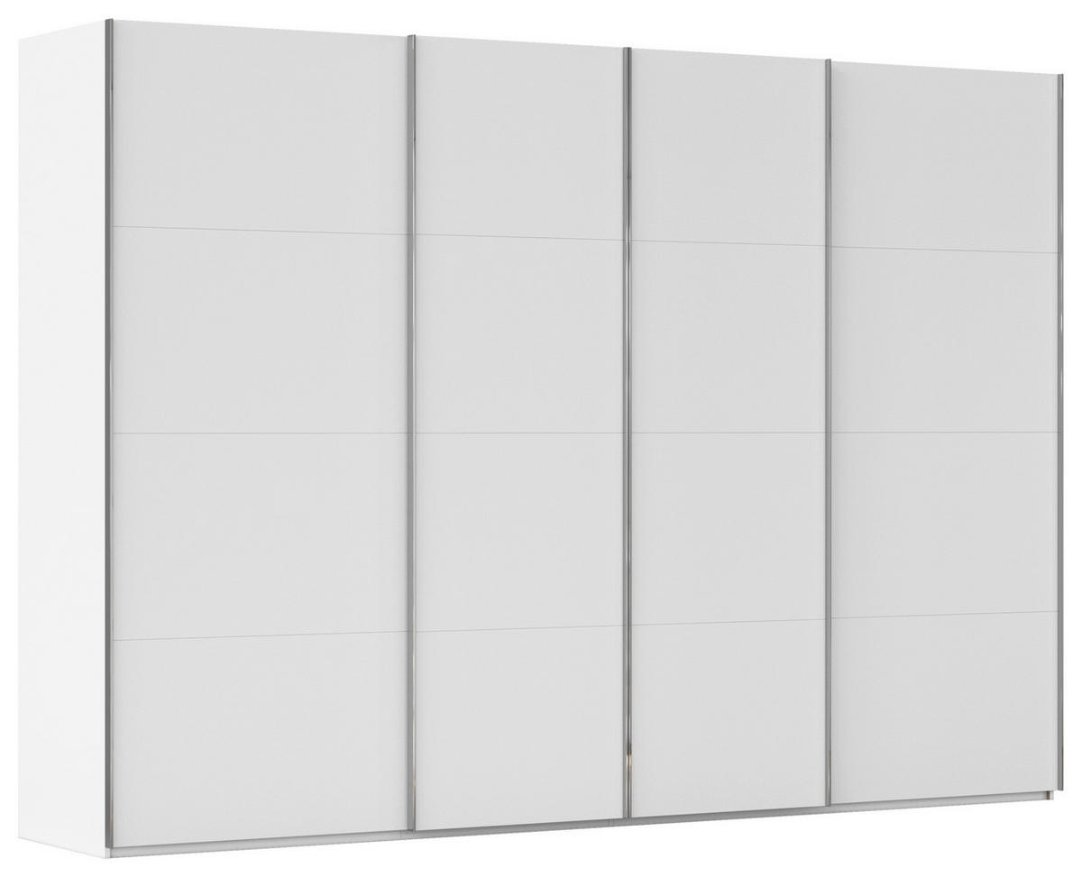 SCHWEBETÜRENSCHRANK 316/223/68 cm 4-türig Weiß  - Chromfarben/Weiß, Design, Holzwerkstoff/Metall (316/223/68cm) - Novel