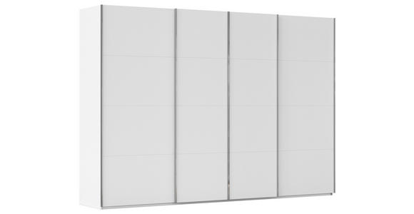 SCHWEBETÜRENSCHRANK  in Weiß  - Chromfarben/Weiß, Design, Holzwerkstoff/Metall (316/223/68cm) - Novel