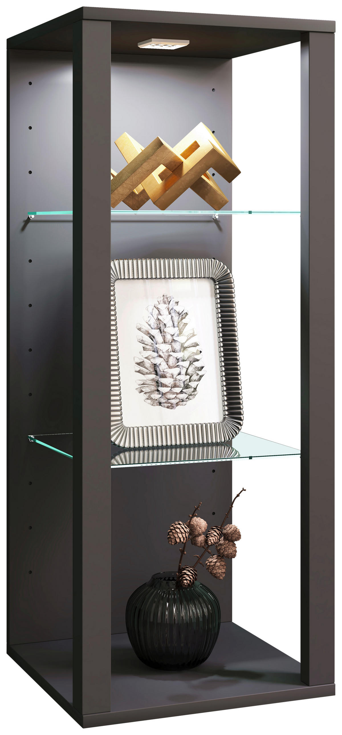 HÄNGEVITRINE in Anthrazit  - Anthrazit, Design, Glas/Holzwerkstoff (35/90/35cm) - MID.YOU