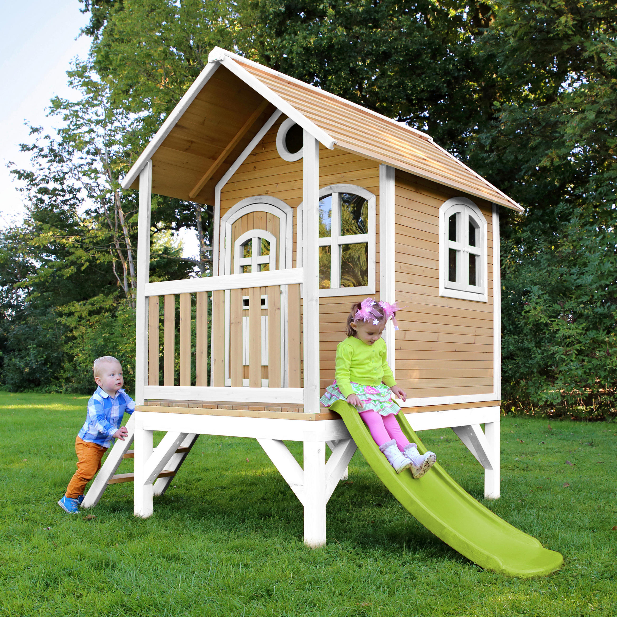 SPIELHAUS  - Rot/Braun, KONVENTIONELL, Holz (287/231/191cm) - Ambia Garden