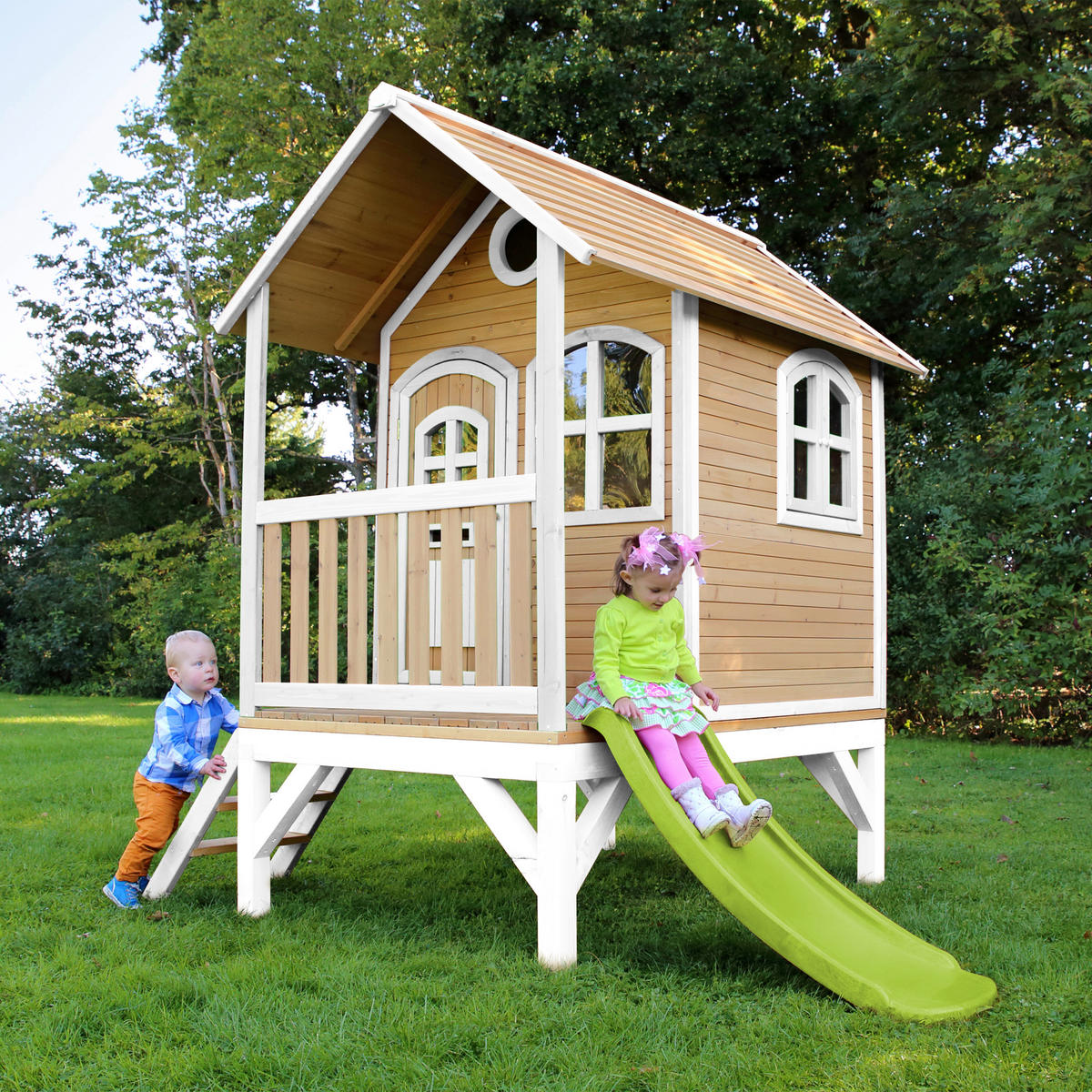 SPIELHAUS 287/231/191 cm  - Rot/Braun, KONVENTIONELL, Holz (287/231/191cm) - Ambia Garden