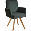 ARMLEHNSTUHL  in Flachgewebe  - Türkis/Eichefarben, Design, Holz/Textil (56/92/60cm) - Dieter Knoll