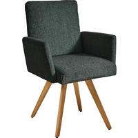 ARMLEHNSTUHL  in Flachgewebe  - Türkis/Eichefarben, Design, Holz/Textil (56/92/60cm) - Dieter Knoll