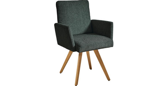 ARMLEHNSTUHL in Flachgewebe - Türkis/Eichefarben, Design, Holz/Textil (56/92/60cm) - Dieter Knoll