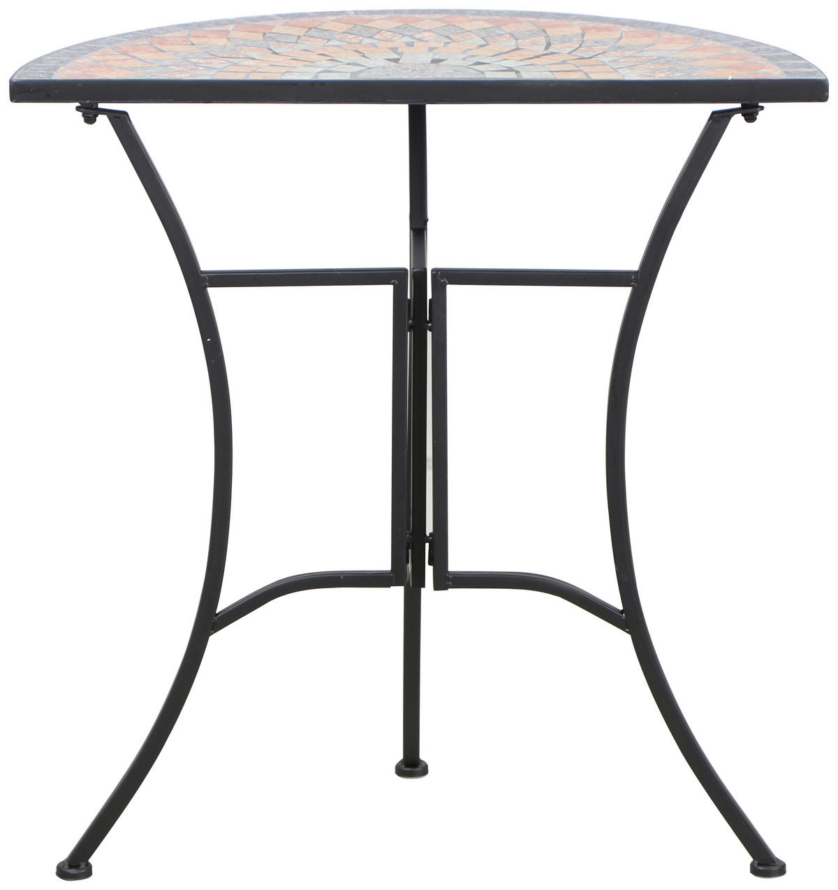 GARTENTISCH 70/35,5/71 cm Keramik formgebogen  - Multicolor/Schwarz, MODERN, Keramik/Metall (70/35,5/71cm) - Siena Garden