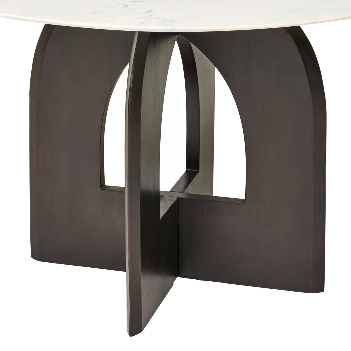 JÍDELNÍ STŮL, bílá, barvy vlašských ořechů, 120/76/120 cm - bílá/barvy vlašských ořechů, Moderní, dřevo/kámen (120/76/120cm) - Livetastic