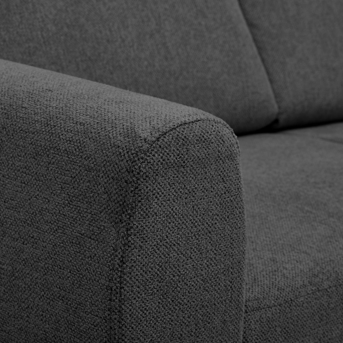 ECKSOFA Anthrazit Flachgewebe  - Anthrazit/Buchefarben, KONVENTIONELL, Holz/Textil (241/166cm) - Carryhome