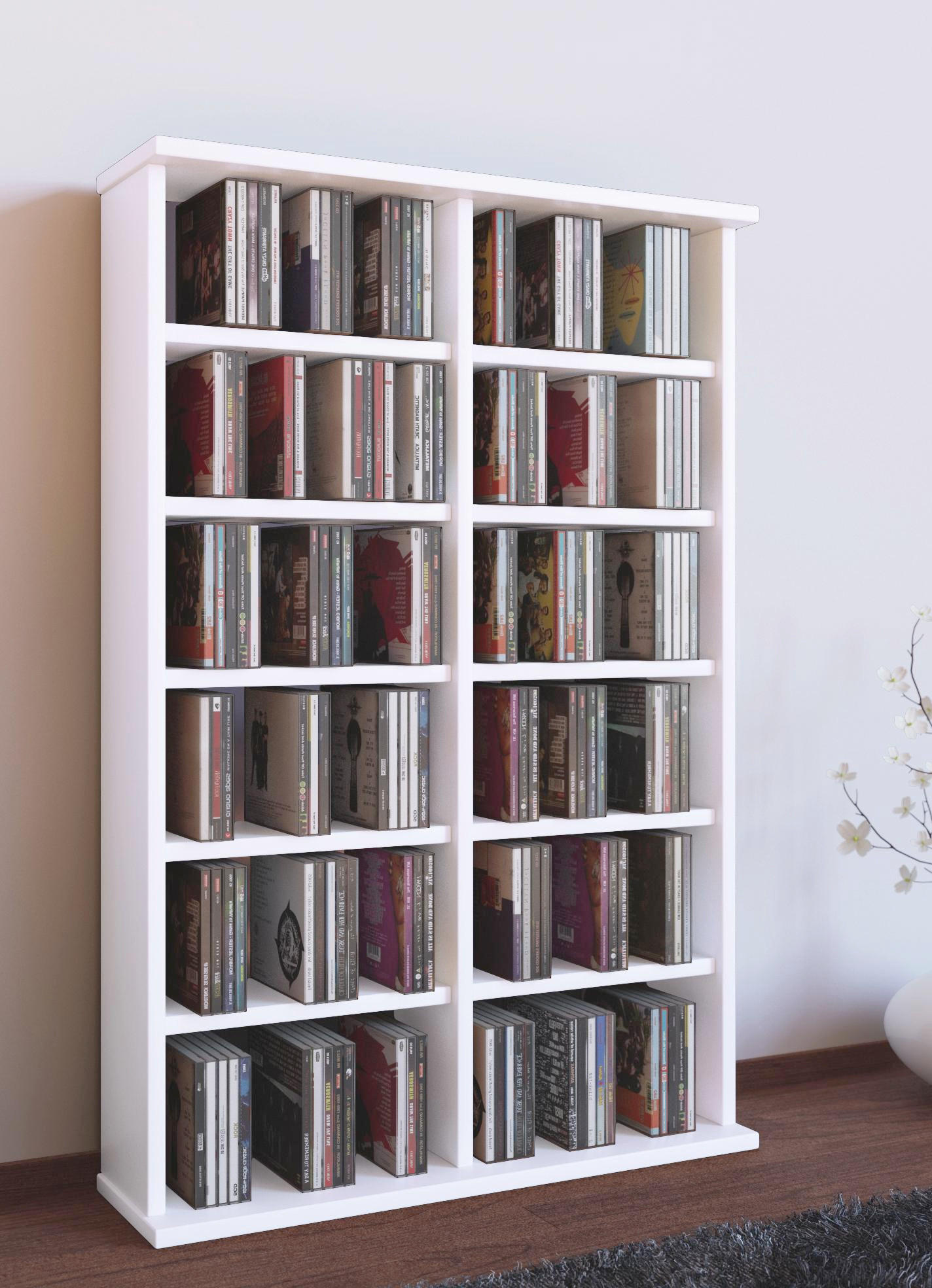 CD-HYLLA 60/92/18 cm  - vit, Klassisk, trämaterial (60/92/18cm) - Livetastic