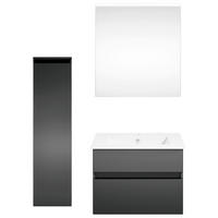 BADEZIMMER  in 92,2 cm  - Dunkelgrau/Anthrazit, KONVENTIONELL, Holzwerkstoff (92,2cm) - Puris
