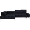 ECKSOFA Schwarz Webstoff  - Schwarz, Design, Textil/Metall (216/300cm) - Welnova