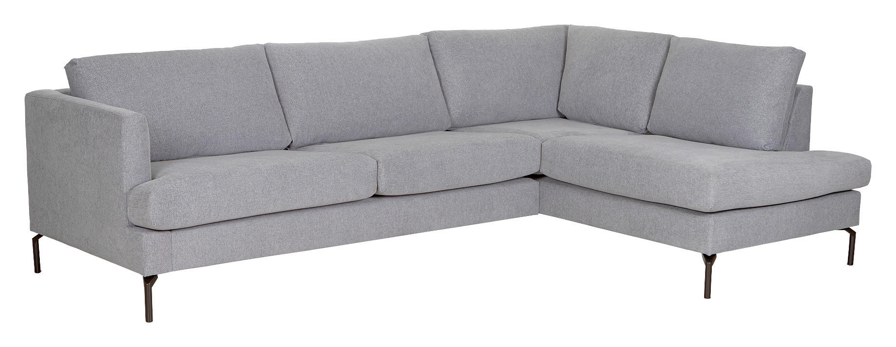SOFFA i grå, svart  - grå/svart, Basics, metall/trä (277/82/172cm) - Pure Home Comfort
