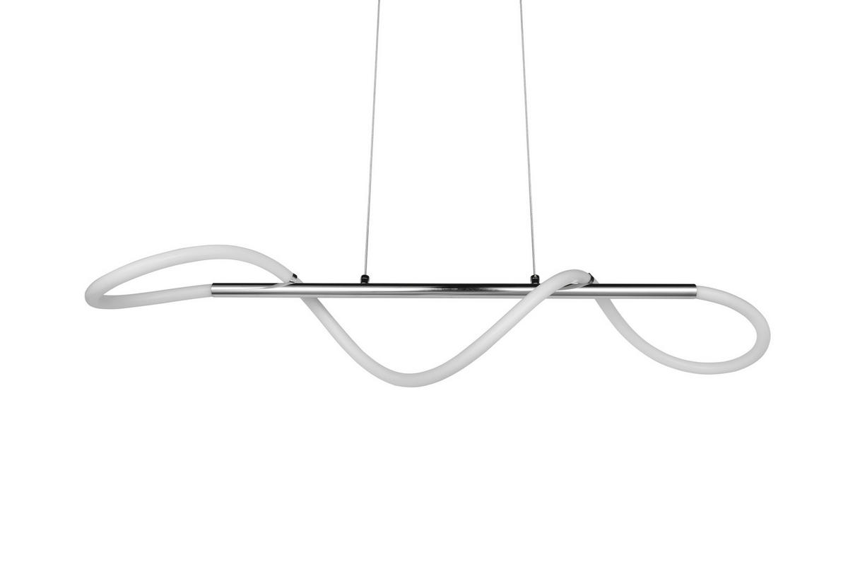 LED FÜGGESZTÉK - krómszínű/fehér, Basics, műanyag/fém (105/150/34cm)