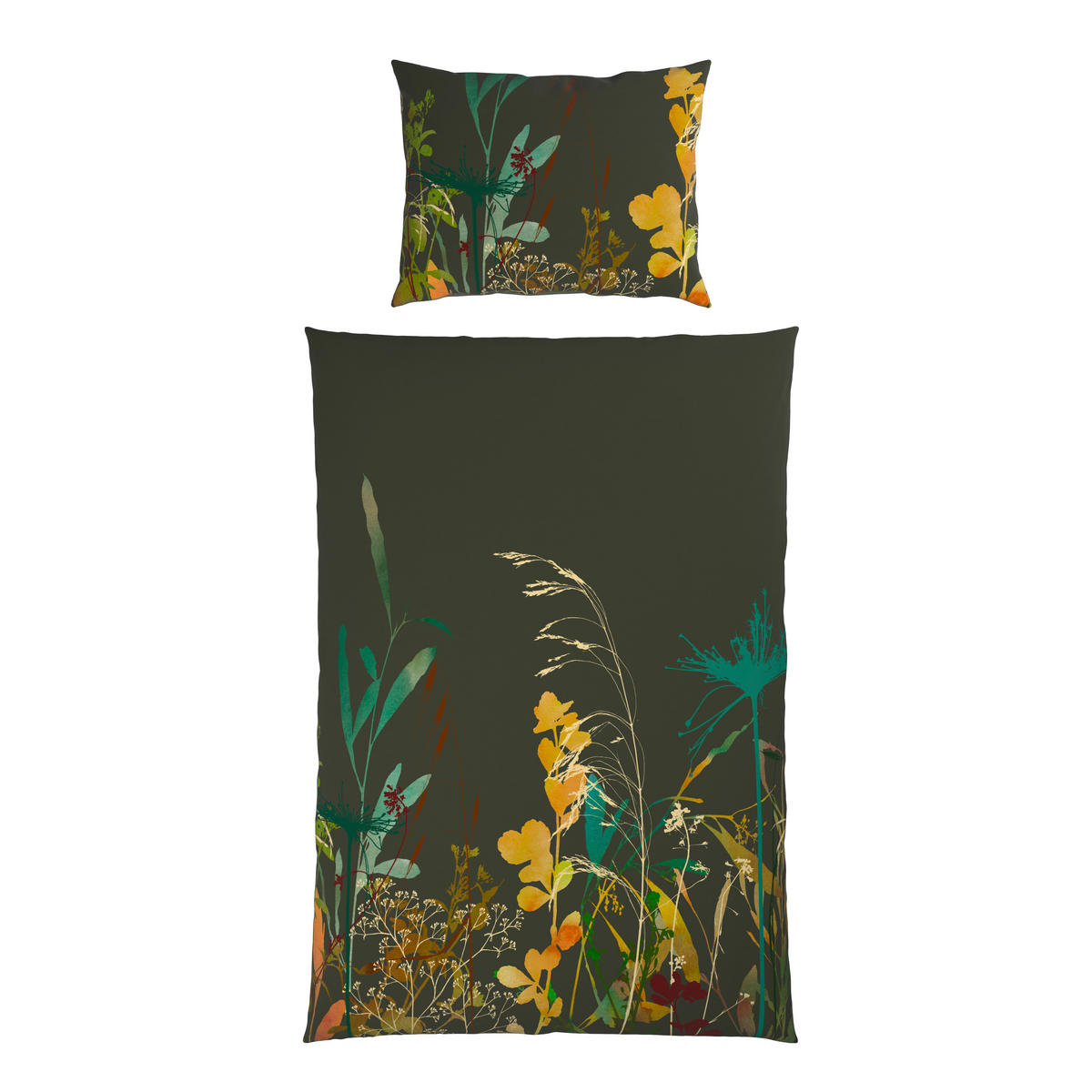 WENDEBETTWÄSCHE 2-teilig Satin 140/200 cm  - Olivgrün, KONVENTIONELL, Textil (140/200cm) - Esposa