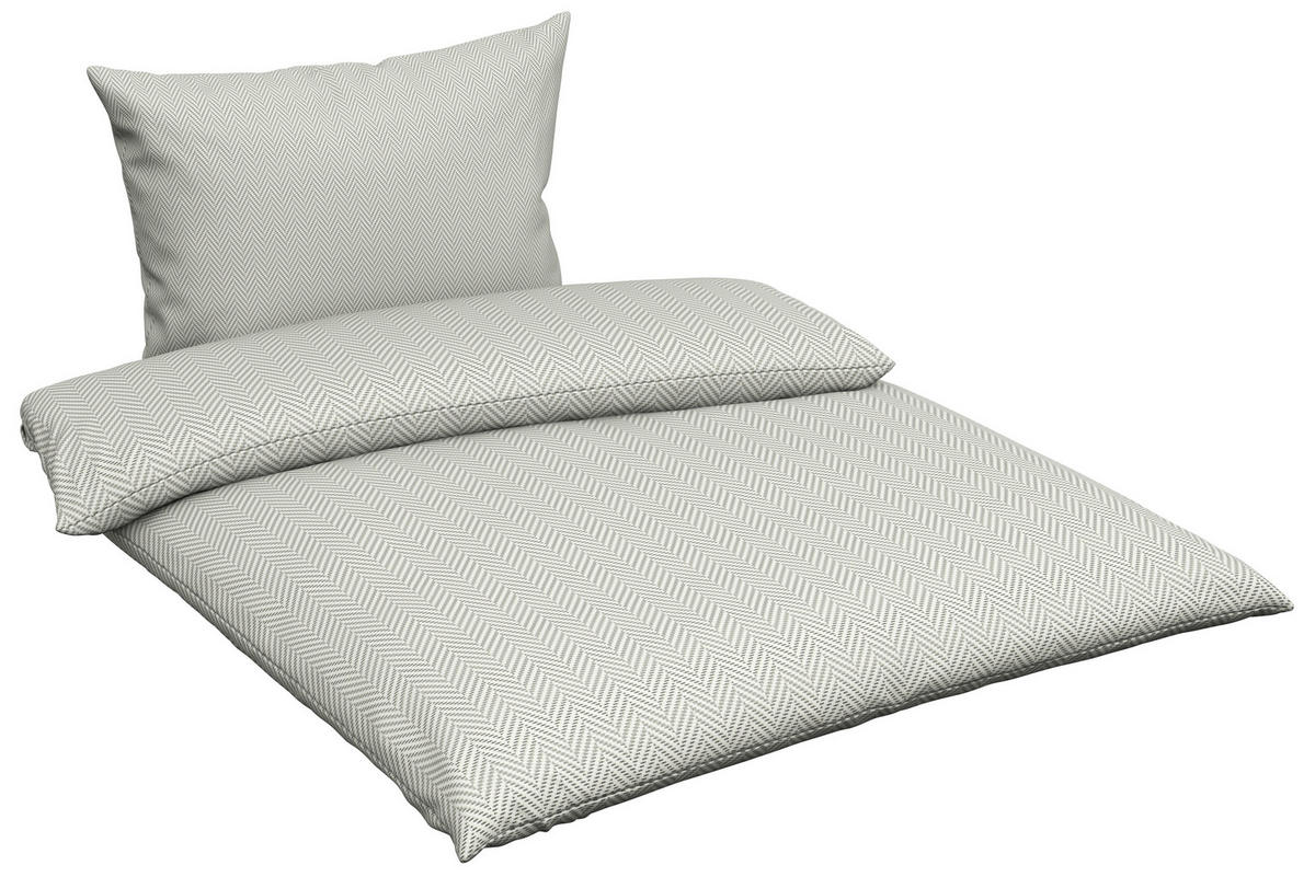 POSTELJNINA 140/200 cm flanela siva, bela  - siva/bela, tekstil (140/200cm) - Novel
