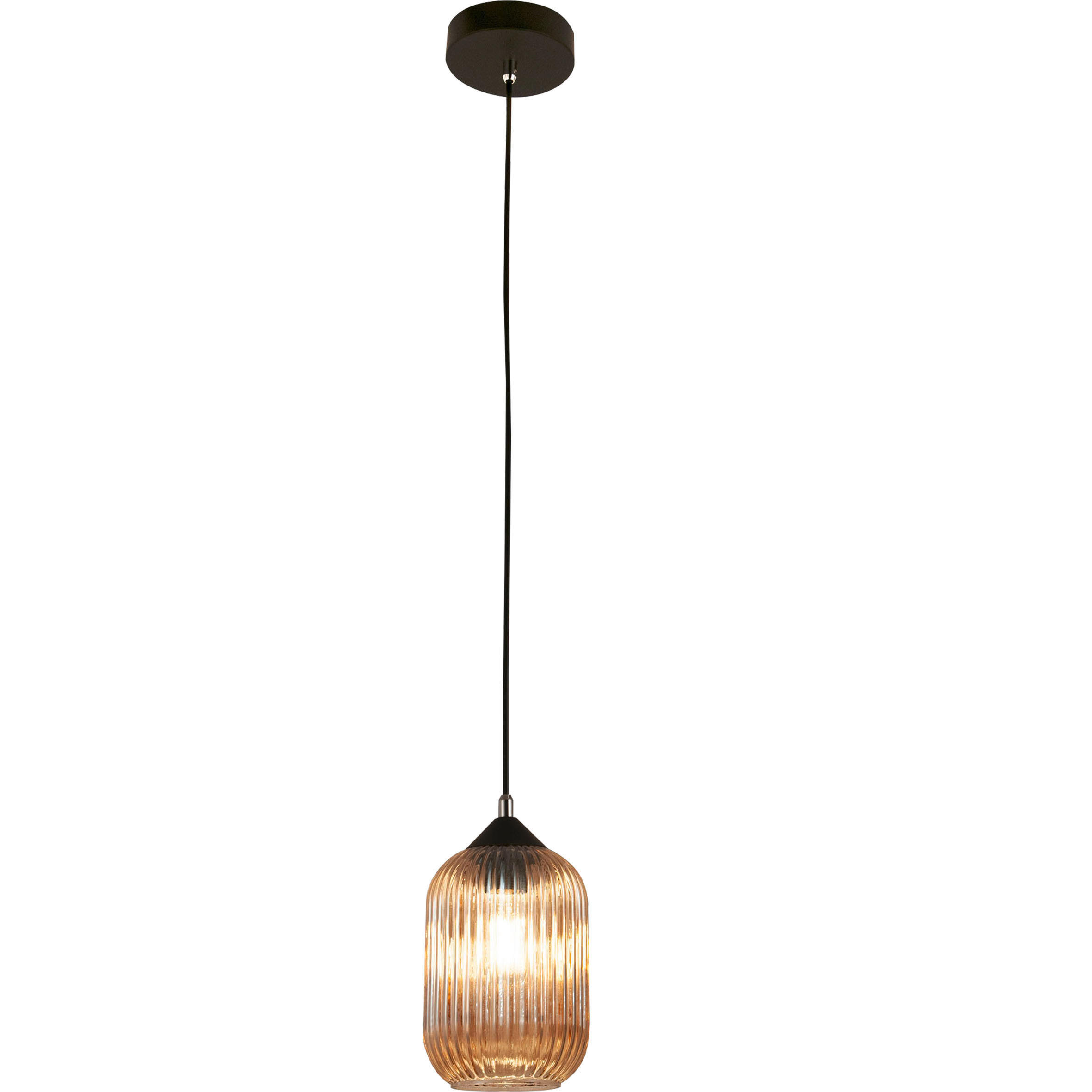 PENDELLEUCHTE Aston 14/200 cm   - Schwarz, Design, Glas/Metall (14/200cm) - Fabas Luce