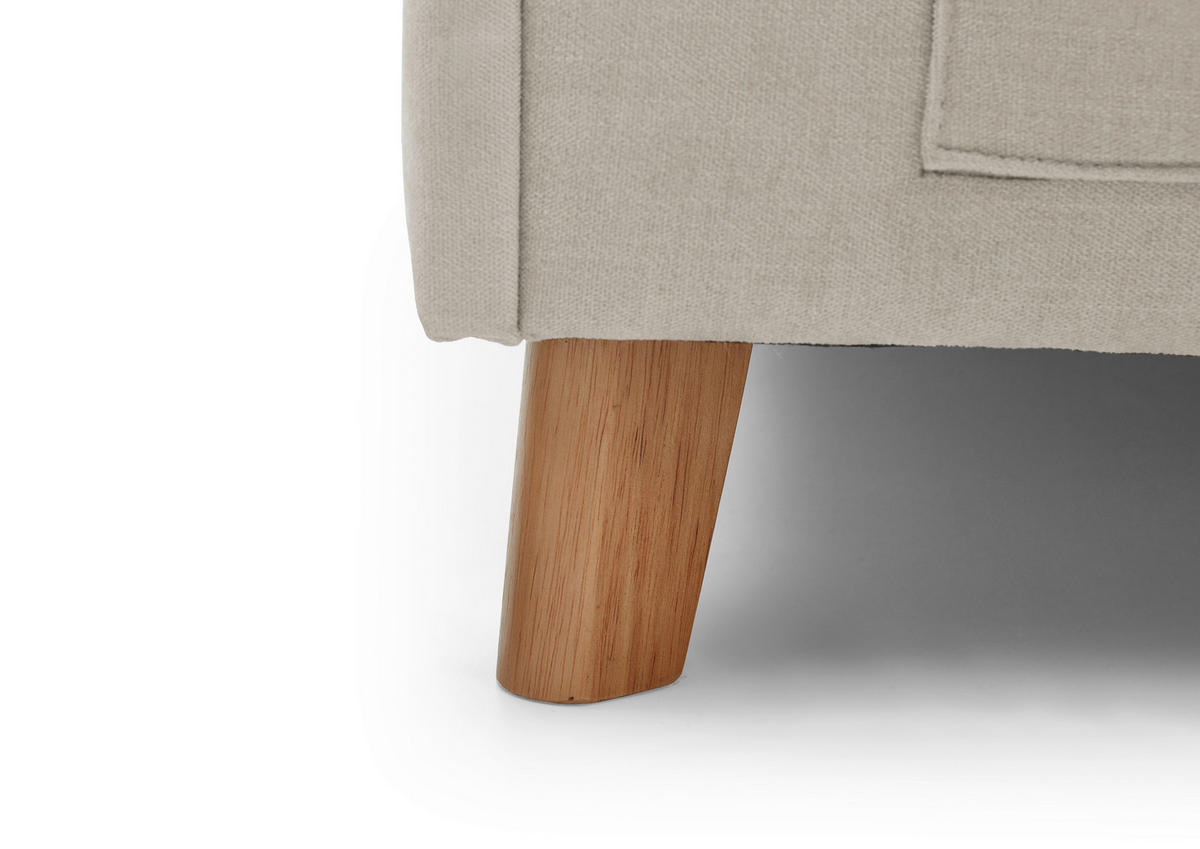 POLSTERLIEGE in Flachgewebe Beige  - Eichefarben/Beige, Konventionell, Holz/Textil (90/200cm) - home24