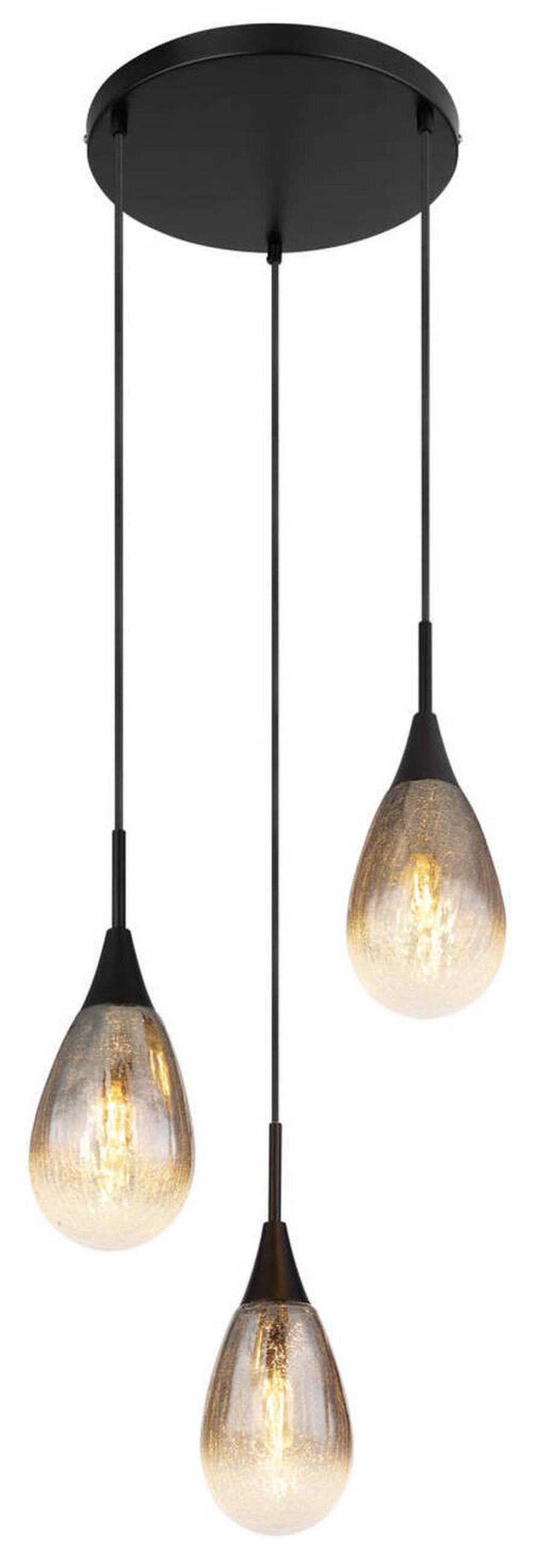 VISEČA SVETILKA        40/120 cm      E14 - siva/črna, Trend, kovina/steklo (40/120cm)