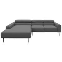 ECKSOFA Cord Dunkelgrau  - Dunkelgrau/Schwarz, Design, Textil/Metall (215-217/293cm) - Schöner Wohnen