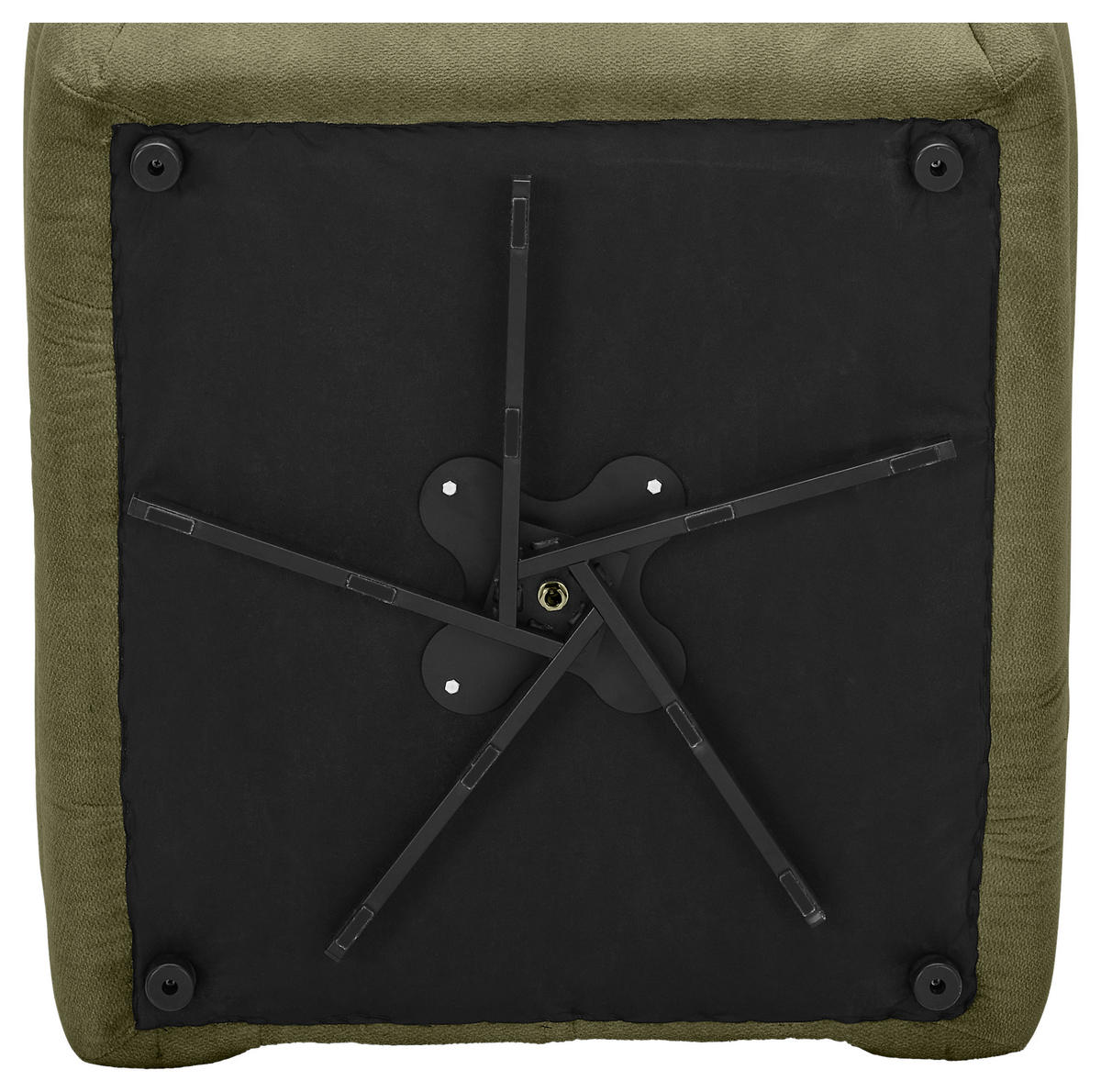 SESSEL in Webstoff Olivgrün  - Schwarz/Olivgrün, KONVENTIONELL, Textil/Metall (112/88/120cm) - Carryhome