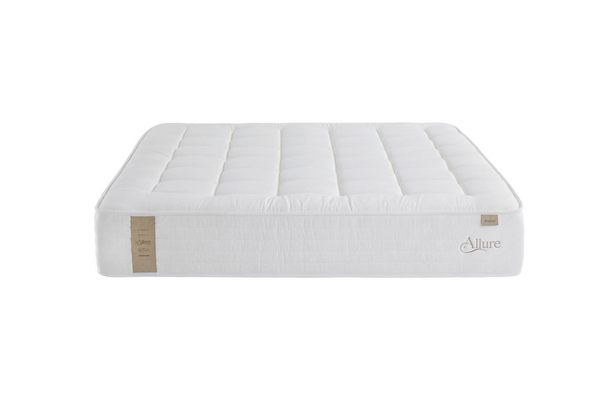 BOXSPRINGMATRATZE ALLURE REGINA H3/H4, 90/200 cm, Höhe ca.: 33 cm,  - Creme, Basics, Textil (90/200cm)