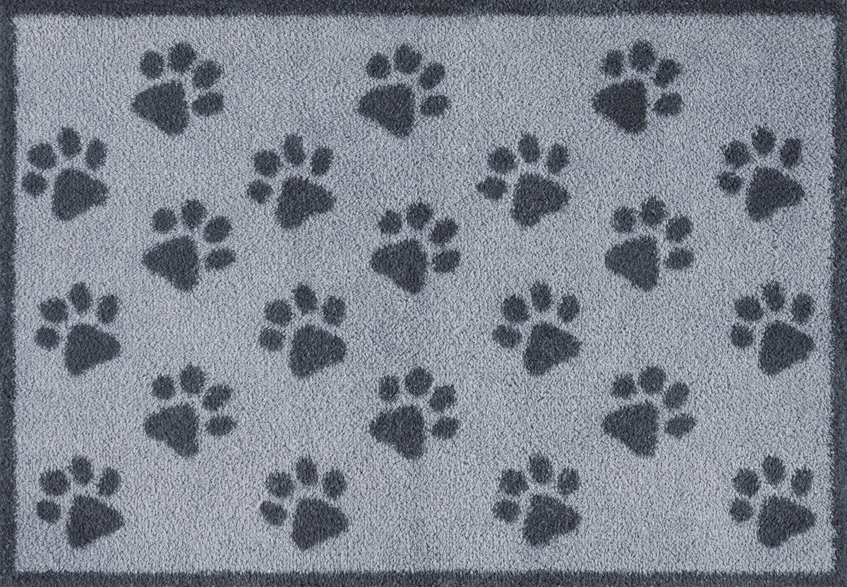 FUßMATTE 60/85 cm Paws Grey  - Grau, Design, Kunststoff/Textil (60/85cm) - wash+dry