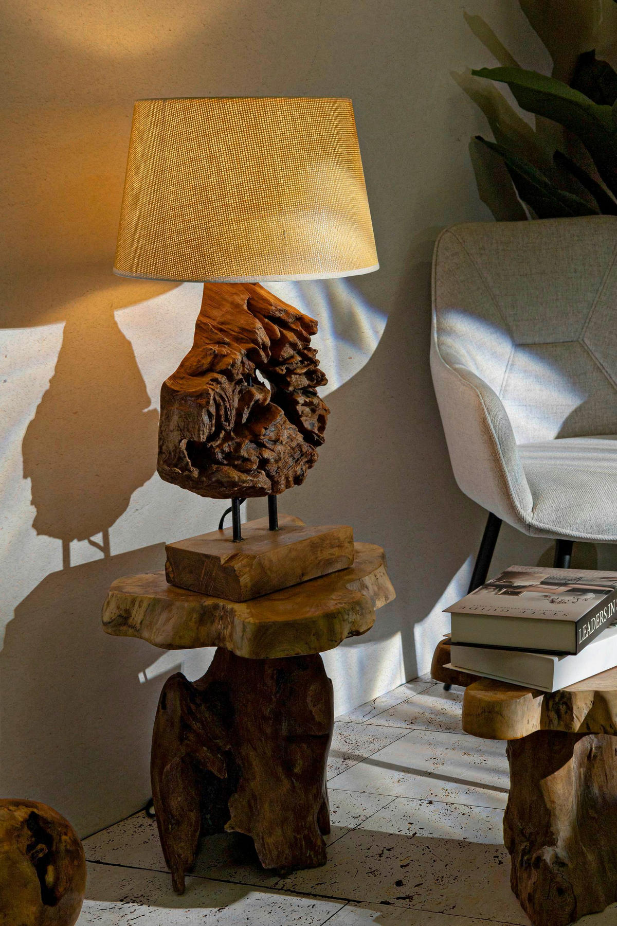 TISCHLEUCHTE   - Braun, Basics, Holz (35/69/35cm)