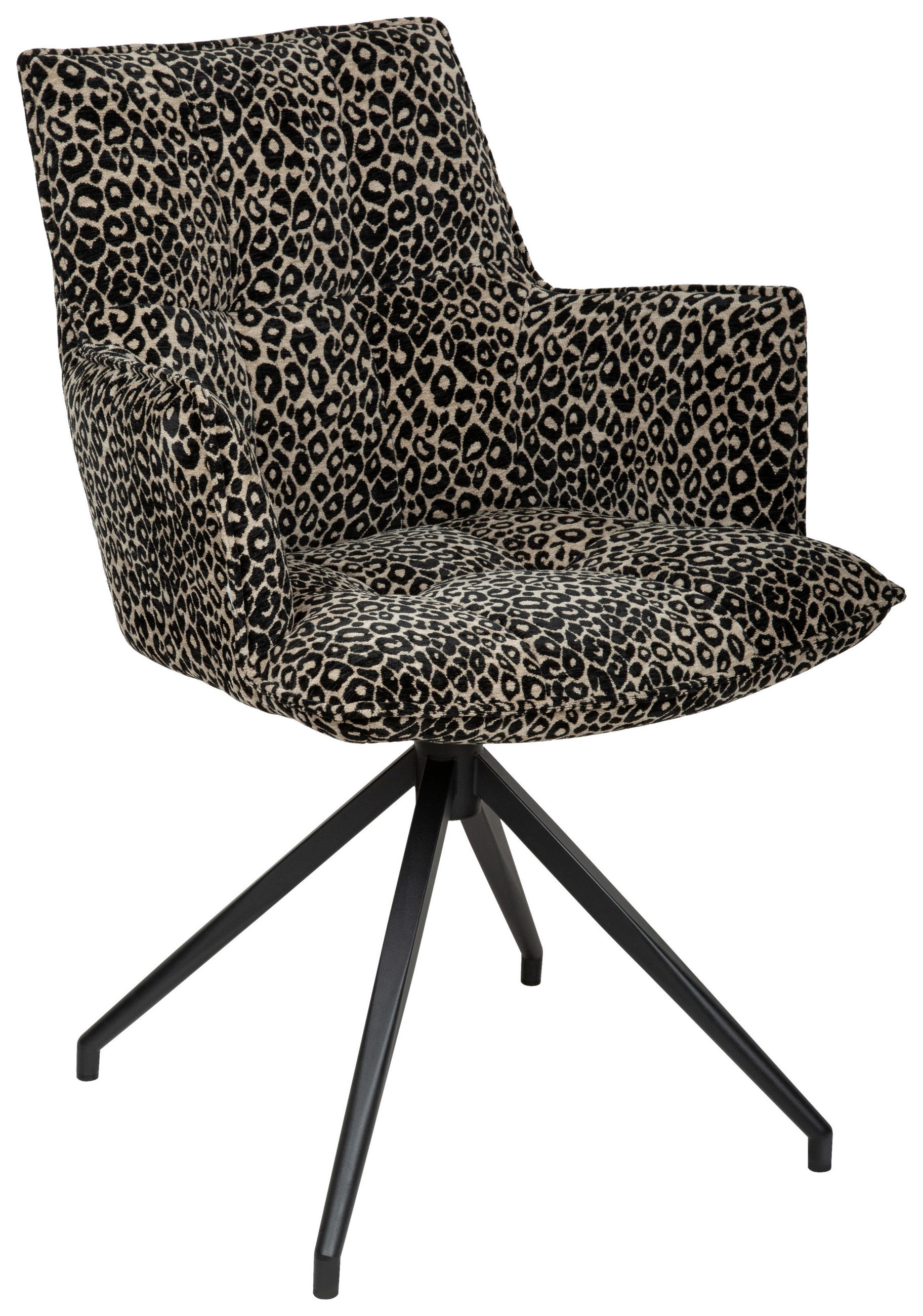 ARMLEHNSTUHL  in Eisen Jacquard  - Hellbraun/Schwarz, Design, Textil/Metall (59/89.5/63cm) - Novel