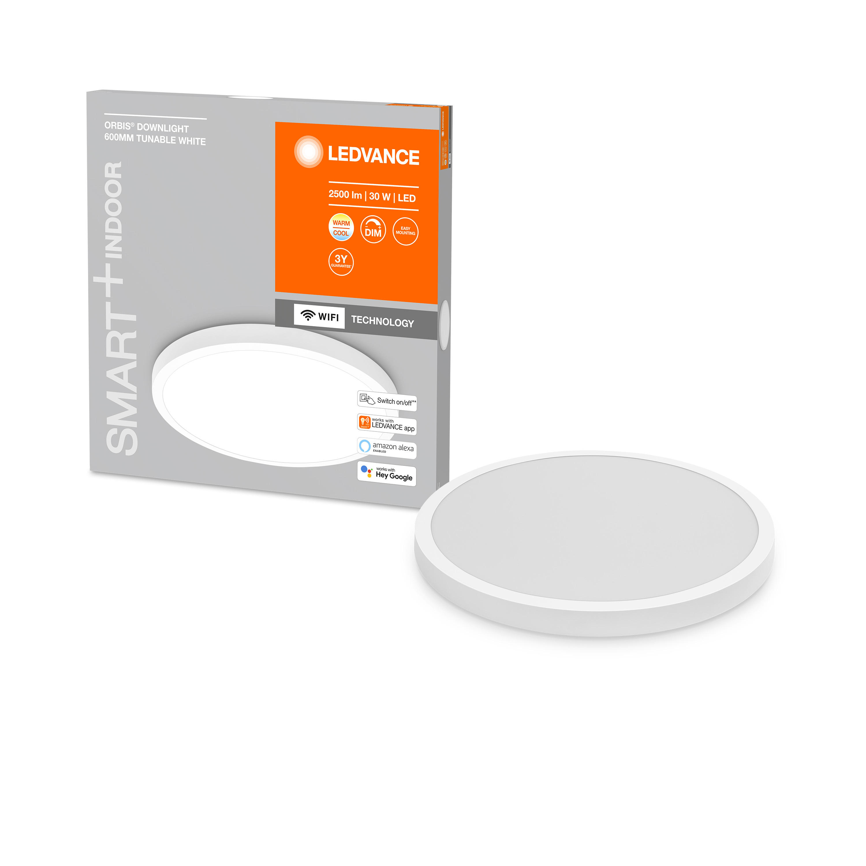 LED-DECKENLEUCHTE Smart+ WiFi Orbis Downlight  - Weiß, Basics, Metall (60/4cm) - Ledvance