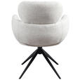 ARMLEHNSTUHL  in Eisen Webstoff  - Creme/Schwarz, Design, Textil/Metall (64/88/62cm) - Novel