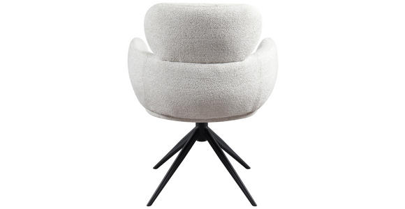 ARMLEHNSTUHL in Eisen Webstoff - Creme/Schwarz, Design, Textil/Metall (64/88/62cm) - Novel