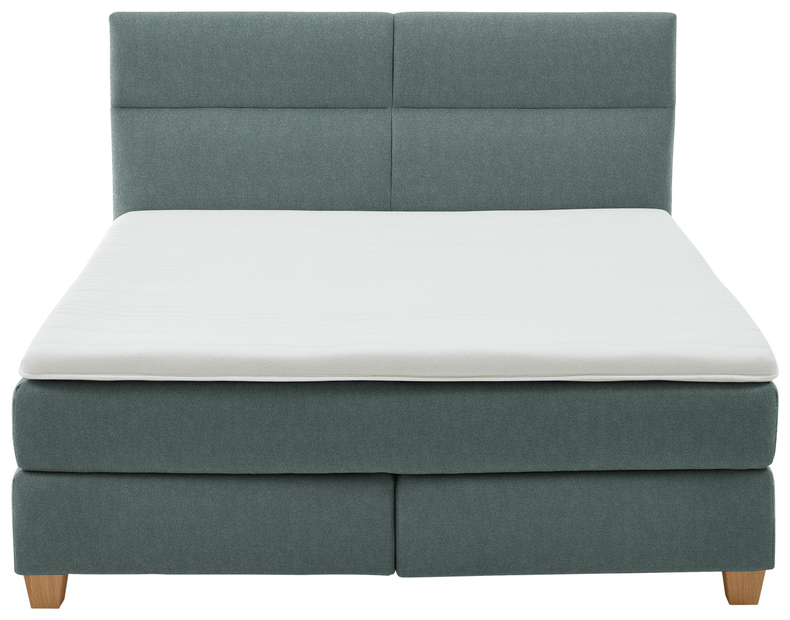 BOXSPRINGBETT 180/200 cm  in Salbeigrün  - Salbeigrün/Naturfarben, MODERN, Holz/Textil (180/200cm) - Beldomo - Sleep