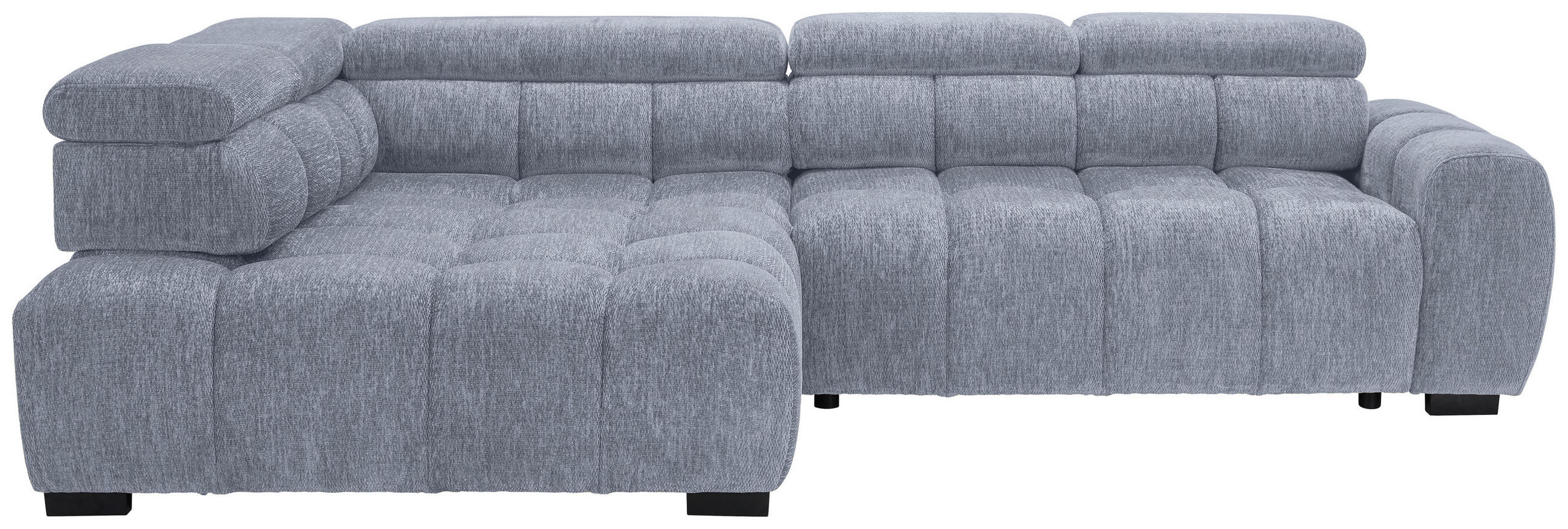 ECKSOFA inkl. Funktionen Grau, Hellblau Webstoff  - Schwarz/Grau, MODERN, Kunststoff/Textil (205/297cm) - Welnova