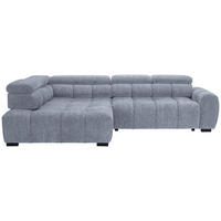 ECKSOFA inkl. Funktionen Grau, Hellblau Webstoff  - Schwarz/Grau, MODERN, Kunststoff/Textil (205/297cm) - Welnova